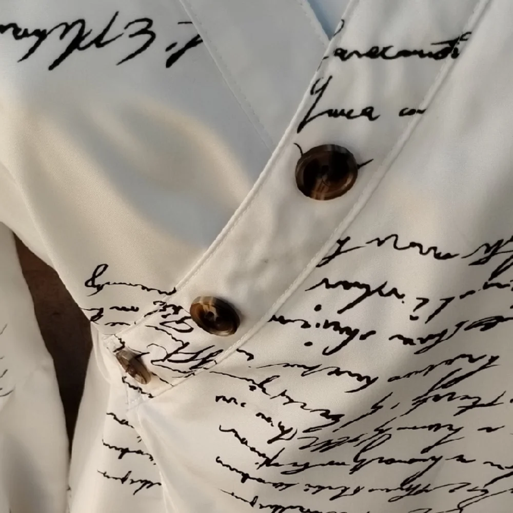 SHEIN White Script Print Blazer